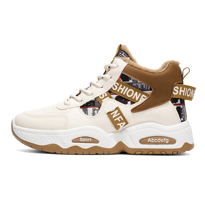 NASA AQAE联名高帮男冬加绒运动休闲防滑减震耐磨增高篮球保暖鞋