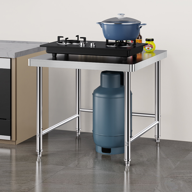定做单层不锈钢工作台厨房专用操作台商用打荷台灶台架切菜案板桌 - 图0
