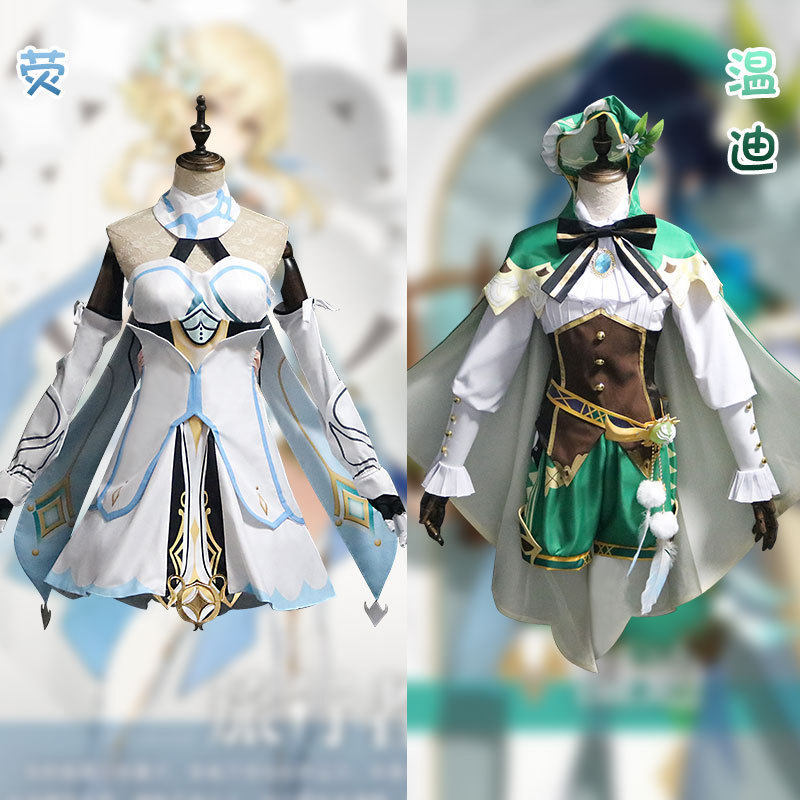 原神cos服Genshin胡桃刻晴荧可莉派蒙芭芭拉重云温迪cosplay服装_虎窝淘