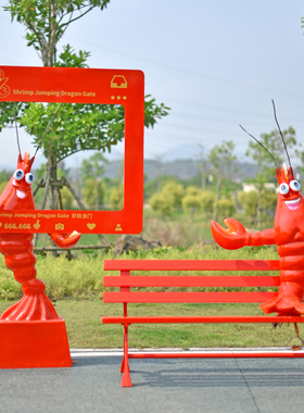 发光龙虾饭店大门口迎宾雕塑摆件