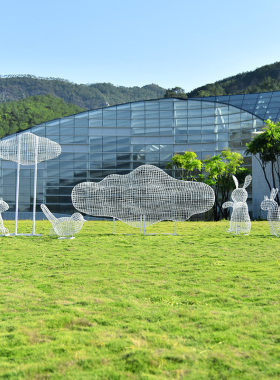 不锈钢云朵雕塑户外创意大摆件