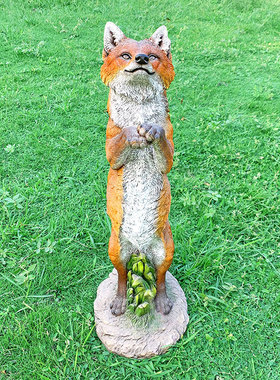 动物仿真狐狸庭院草坪园林景观