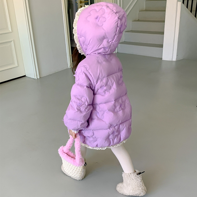儿童白鸭绒羽绒服女童韩版新款洋气宝宝中小童装加厚冬装外套