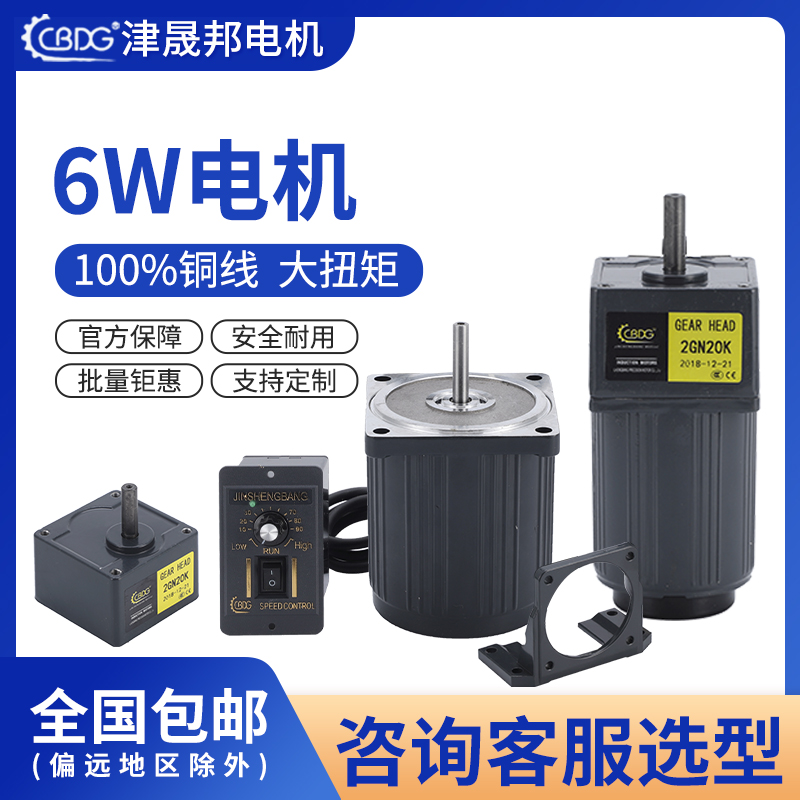 津晟邦电机6W交流220V/110V调速/定速电机2IK6RGN-C/2IK6RA-C光轴 - 图0