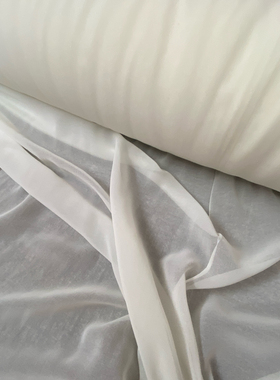 白色里衬雪纺乔其纱布料柔软垂顺汉服古装连衣裙服装面料diy手工