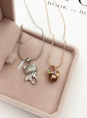 韩版微镶锆石短款义乌饰品锁骨链