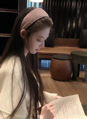 米杏儿好温柔的氛围感~巨显气质~高颅顶褶皱宽边发箍女显脸小头箍