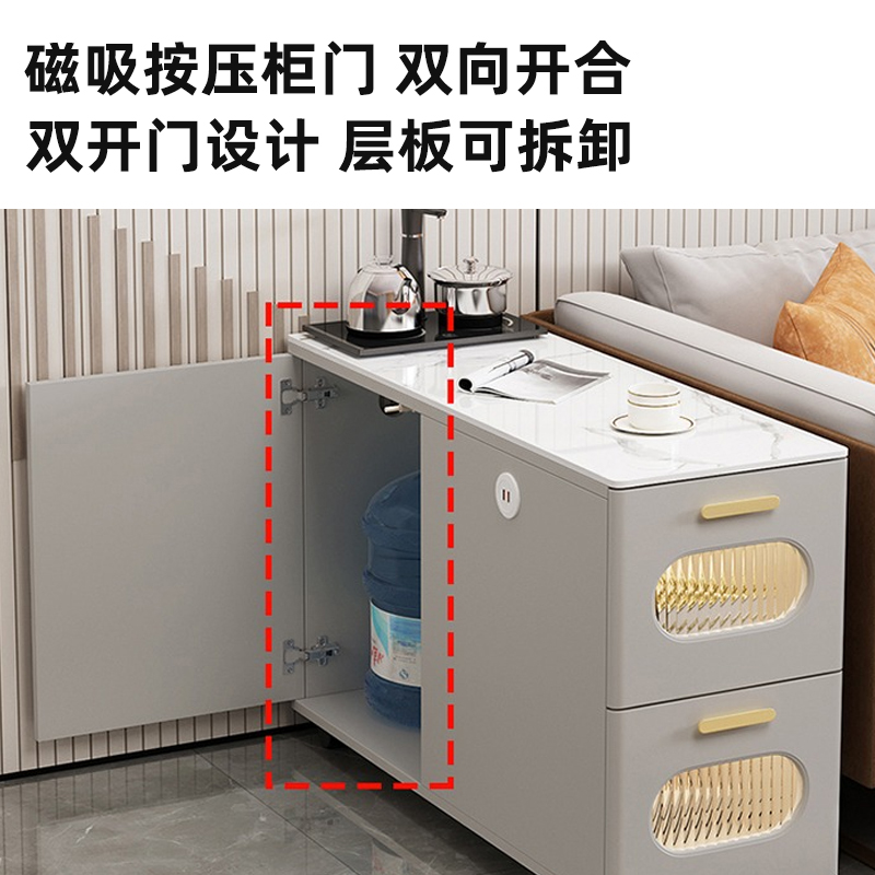 轻奢沙发边柜侧边柜家用客厅岩板小茶几简约现代角几可移动小边几 - 图1