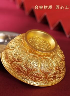 鸳鸯莲瓣纹金碗把玩摆件家居艺术装饰品西安文创纪念伴手礼陕历博