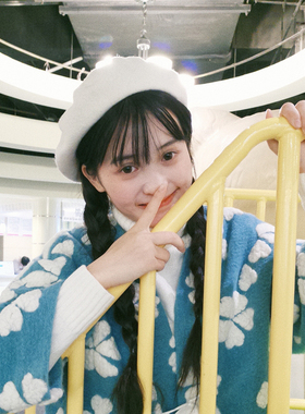 砖红色贝雷帽女秋冬季画家ins