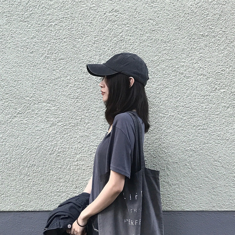 店主自留高品质灰黑色棒球帽复古纯棉鸭舌帽宽檐遮阳帽男女帽子