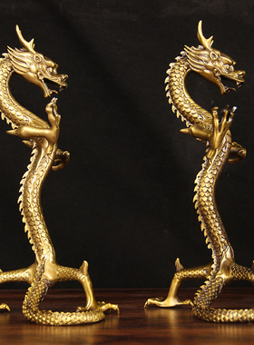 铜立龙铜立龙纯铜升龙摆件大号升龙立龙站龙生肖龙家居店铺
