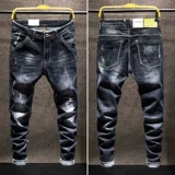 Демисезонные черные джинсы, эластичные джинсовые штаны, осенние, увеличенная толщина