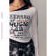 BeerBro retro sound sweet mix spring lyocell fake two-piece long-sleeved off-shoulder splicing T-shirt