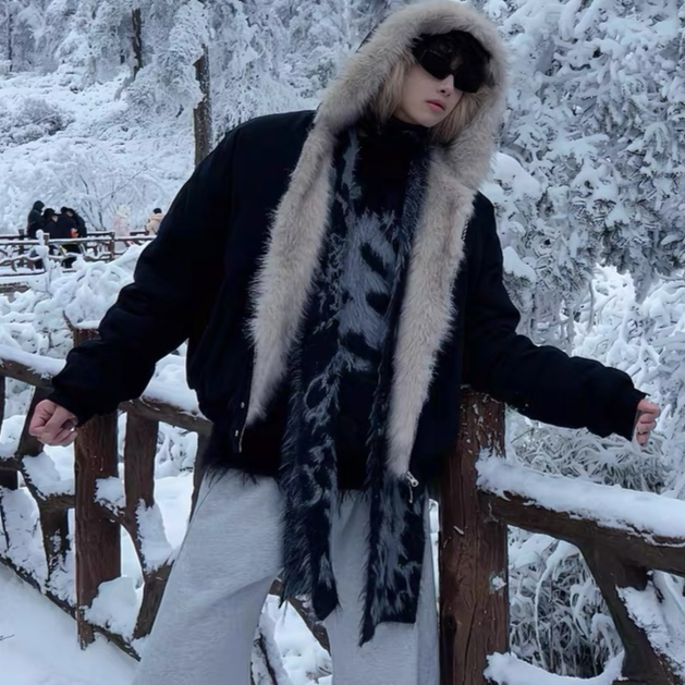 座山雕连帽外套冬季情侣款毛领羽绒服短款cleanfit美式复古棉衣男,淘宝优惠券,粉丝福利购,淘宝优惠卷