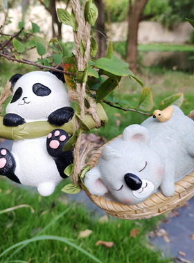 创意家居饰品树脂秋千动物吊件