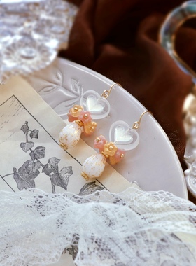 白雾霜花 | 原创蜜糖日系复古手工串珠项链女小众花朵珍珠锁骨链