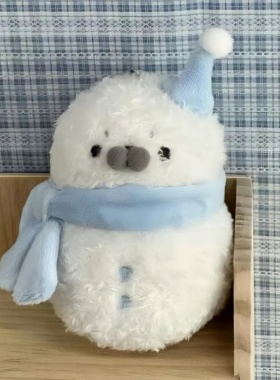 可爱海豹小雪人毛绒包挂件