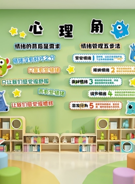 班级心理角布置墙贴装饰画小学生幼儿园学校教室心理健康疏导挂图
