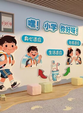 幼儿园环创大班毕业季幼小衔接主题文化教室走廊背景墙面装饰材料