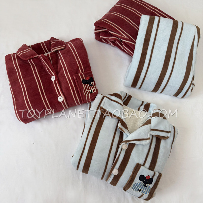 温暖小象 |秋冬加厚保暖羊羔绒男女士情侣睡衣长袖长裤家居服套装,淘宝优惠券,粉丝福利购,淘宝优惠卷