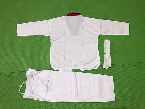 纯棉道服儿童成人训练跆拳道道服道馆专用长袖长裤全棉道服印字绣 - 图2