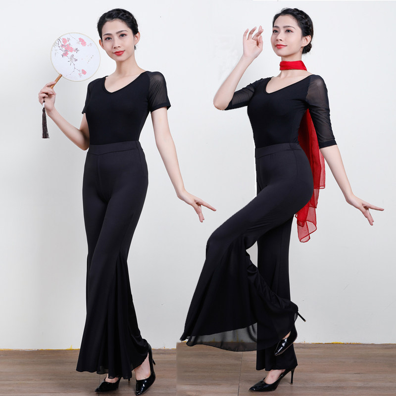 形体服女套装蕾丝连档衣修身古典舞蹈服礼仪导师培训走秀仪态服装