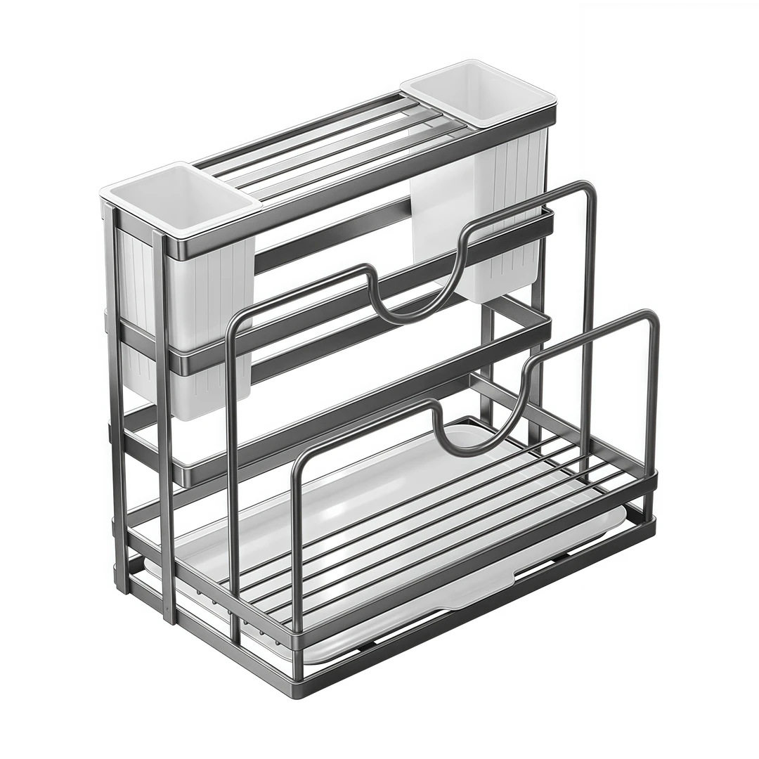 Kitchen knife rack, chopstick cage, household multifunctional countertop chopping board rack for chopping boards and knives integrated storage rack