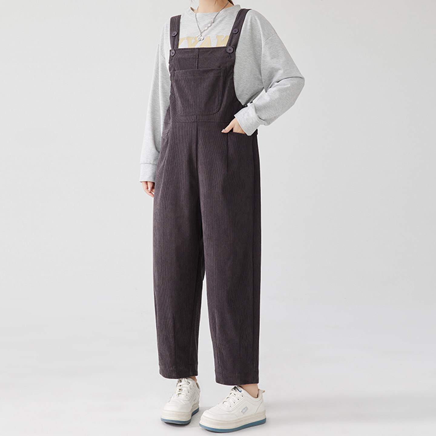 孕妇背带裤秋冬款2025冬装新款孕妇装外穿加绒加厚免脱灯芯绒裤子,淘宝优惠券,粉丝福利购,淘宝优惠卷