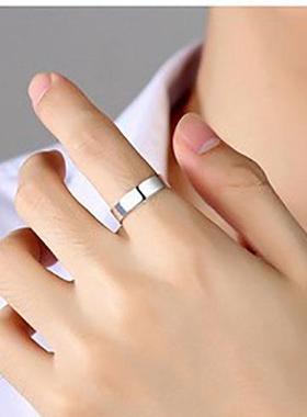 正品十二生肖S999纯银光面戒指足银男女情侣对戒活口学生指环龙蛇