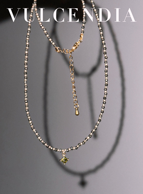 原创设计天然黄铁矿项链女轻奢小众高级感锁骨链极细叠戴2025新款