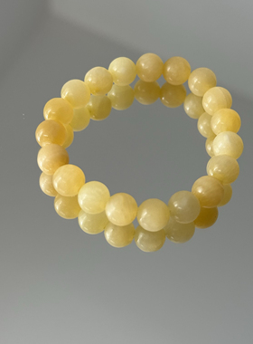 天然米黄玉黄玉髓手链女小众高级感手串2025新款鹿晗同款