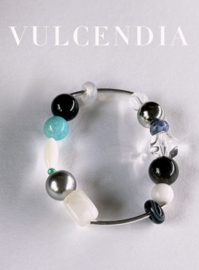 原创设计手链黑白色系串珠手串高颜值银耀石天河石s925银2025新款