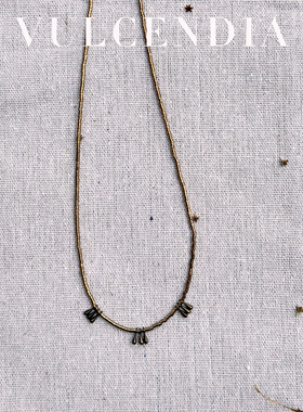 青古铜 小众项链镀金百搭锁骨链复古小提溜小米珠串珠2025新款