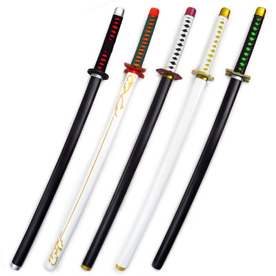 鬼灭之刃cos刀武器道具日轮刀我妻善意灶门炭治郎富冈义勇纯木质 虎窝淘