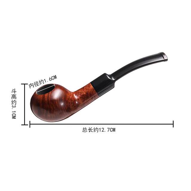 Hewang pipe solid wood handmade tobacco pipe briar wood curved pipe filter smoke pot men's gift
