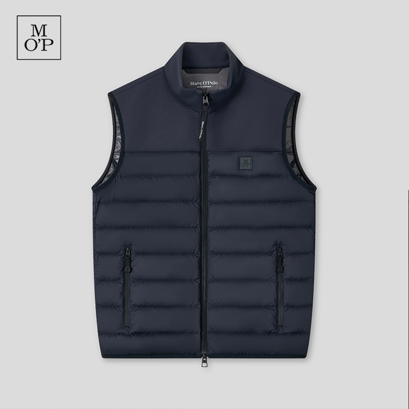 Marc O'Polo/MOP2025冬季新款简约保暖立领针梭拼轻薄羽绒马甲男,淘宝优惠券,粉丝福利购,淘宝优惠卷