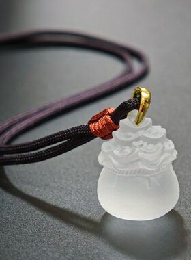 聚宝福袋琉璃吊坠项链创意个性