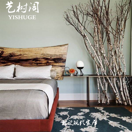 白桦树装饰白桦树干白桦木树段圆木棍白树枝树杈树桩橱窗美陈软装 - 图0