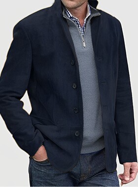 外贸秋冬亚马逊男装外套欧美跨境男士翻领复古休闲外套男装上衣
