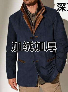 现货跨境新款重工古着密歇根工装夹克男士加绒加厚复古美式外套