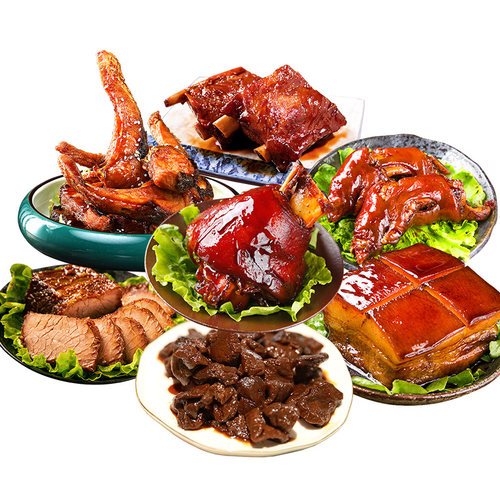 肉类零食年货礼包猪蹄肘子酱排骨东坡肉酱牛肉卤味熟食特产组合