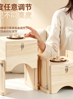 艾灸盒膝盖膝关节专用木制随身灸家用双膝盖腿部多功能新型器具木