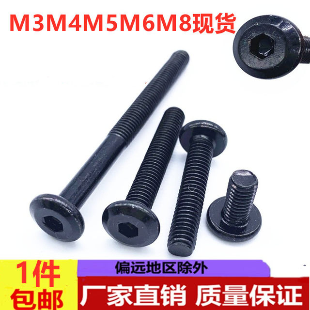 Black flat head Phillips screw