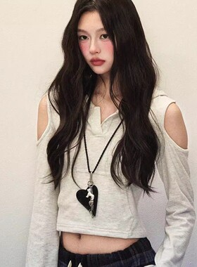 爱心小狗化妆镜编织长项链可作包挂毛衣链小众设计高级