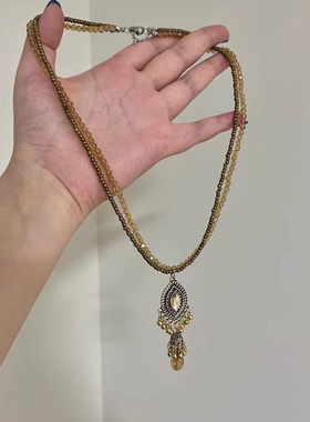 都市游牧风!多层叠戴流苏串珠项链时尚轻奢波西米亚重工锁骨链潮