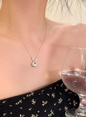 轻奢小众猫眼石小胖福项链女新中式复古高级感锁骨链网红同款颈链