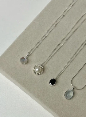 日常百搭S925纯银海蓝宝蝴蝶项链女不掉色小众高级感轻奢锁骨链新