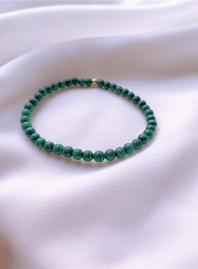 原创天然孔雀石单圈百搭款手串