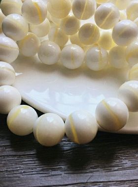 天然金丝贝壳手串黄色金线贝壳手链太极金丝贝壳佛珠手串